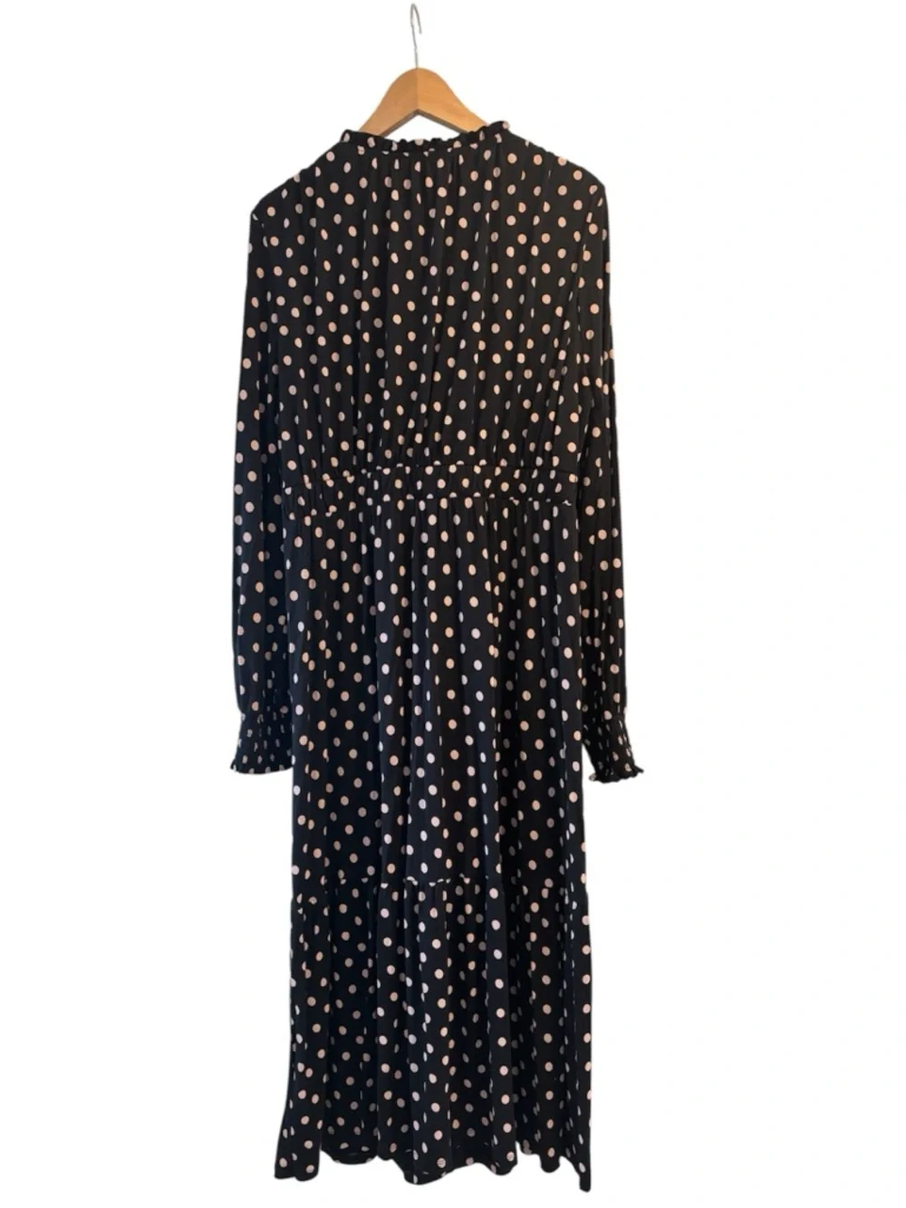 Boden Black Midi Dress with Pink Polka Dots - Picture 5 of 13